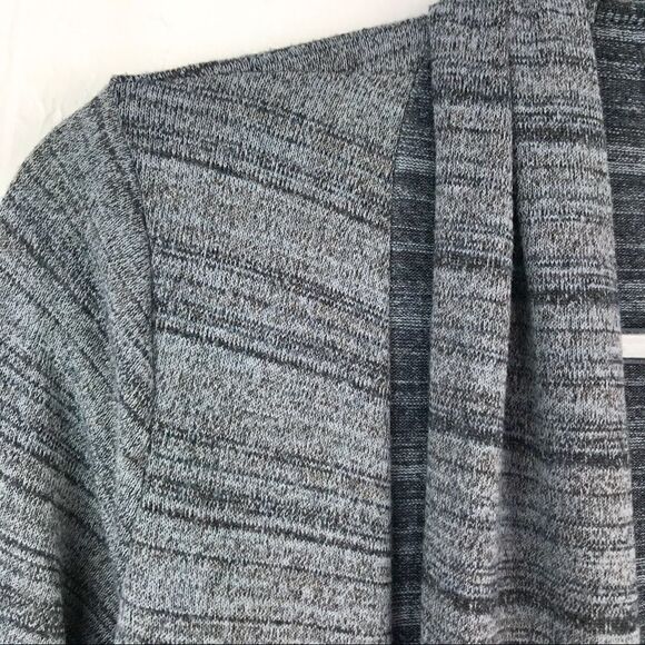 Kimchi Blue Gray Striped 3/4 Sleeve Open Front Cardigan Sweater Small - Picture 2 of 5